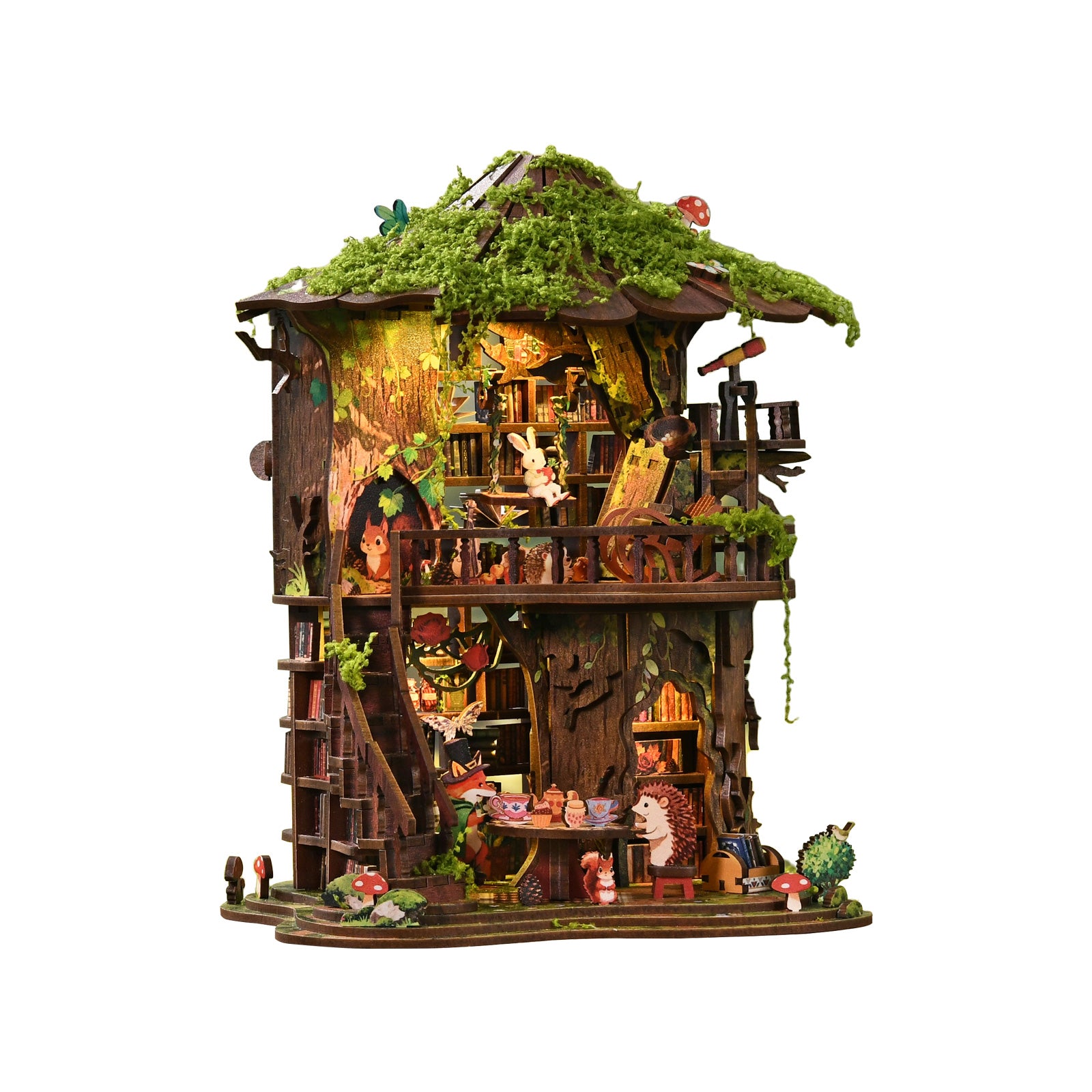 Miniatuur bouwpakket Forest Tea Book Club – schuin rechts